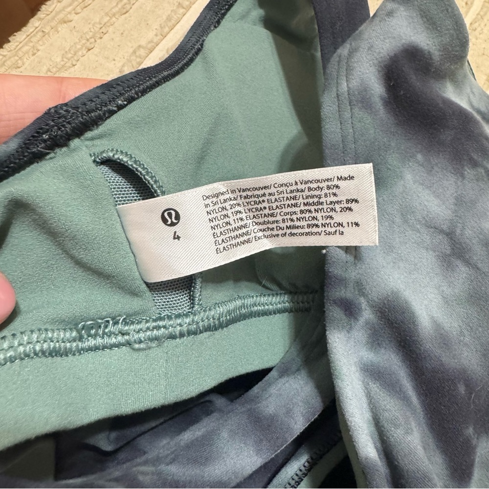 Lululemon Align Cropped Tank Top Diamond Dye Silver Blue - Picture 5 of 6